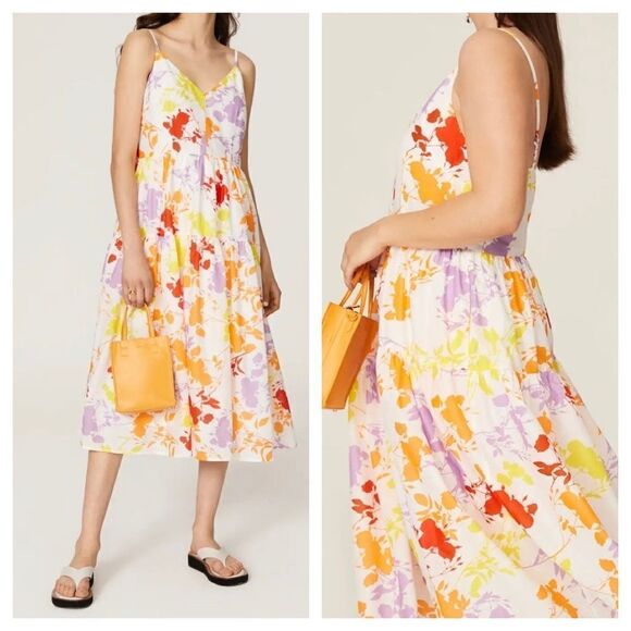 Peter Som Collective Sleeveless Floral Midi Dress - Picture 1 of 8